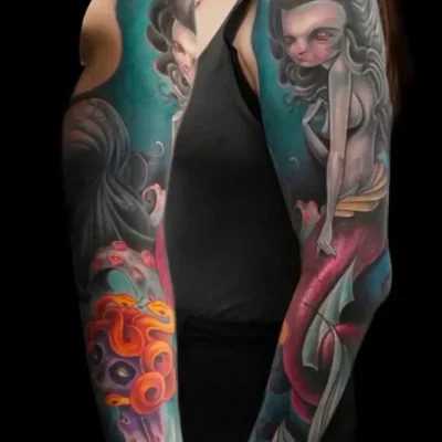 Tatuador en Madrid José Prieto Tattoo Estilo Japonés Color Manga Entera dolls